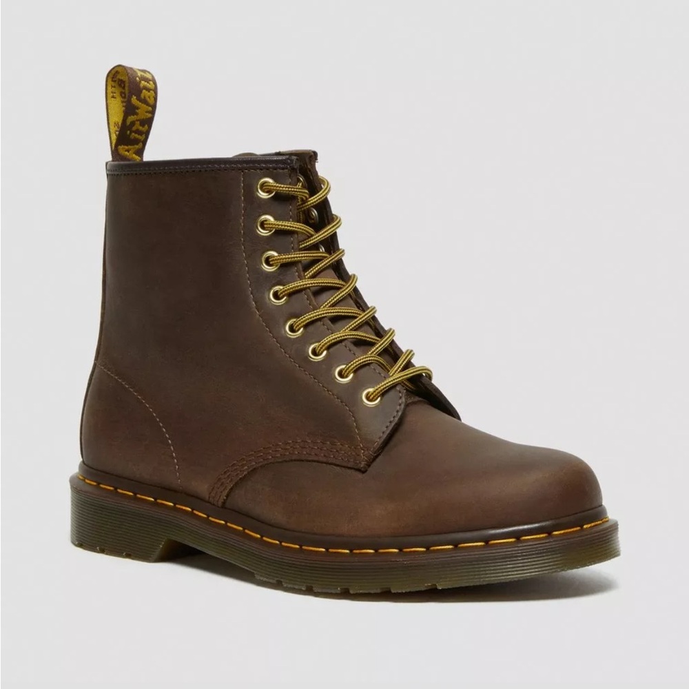 DR MARTEN 1460 CRAZY HORSE LEATHER LACE UP BOOTS